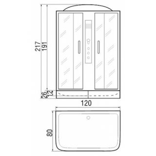 Душевая кабина RIVER SENA 120/80/26 TH